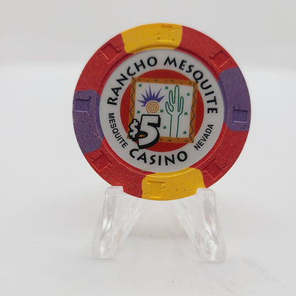 Rancho Mesquite Hotel Casino Mesquite Nevada 1997 $5 Casino Chip N8992