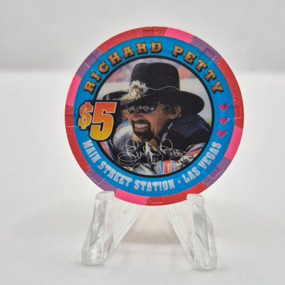 Main Street Station Hotel Casino Las Vegas Nevada 2000 'Richard Petty' $5 Casino Chip V4785