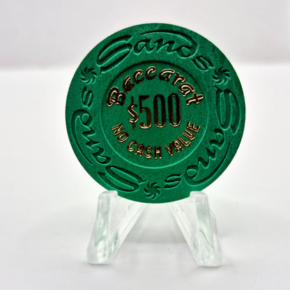 Sands Hotel Casino Las Vegas Nevada 1981 $500 Baccarat NCV Casino chip E3728