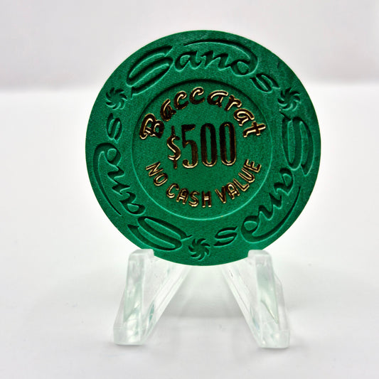 Sands Hotel Casino Las Vegas Nevada 1981 $500 Baccarat NCV Casino chip E3728