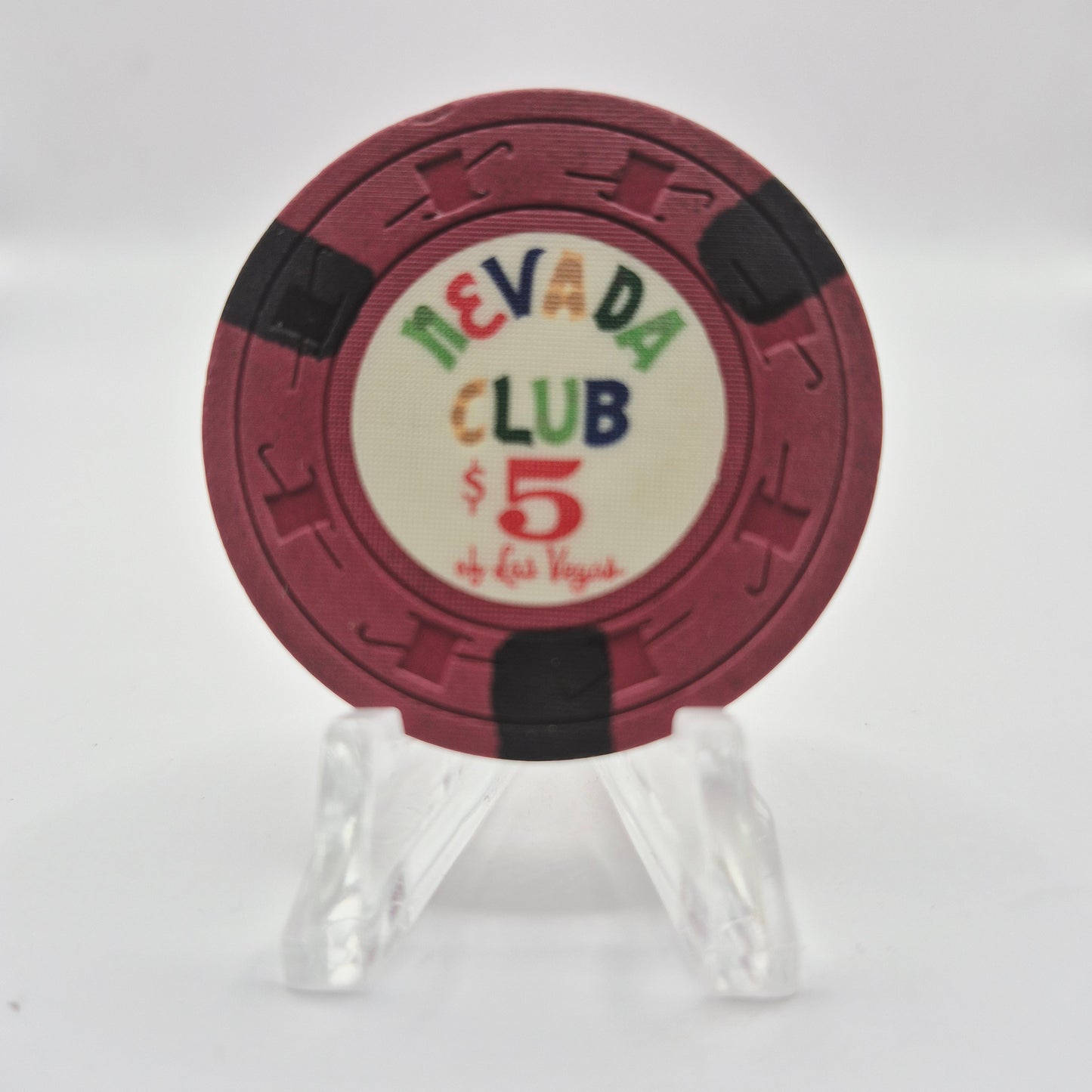 Nevada Club Casino Las Vegas Nevada 1959 $5 Casino Chip N3703 Dark Green D&L Orange A&C
