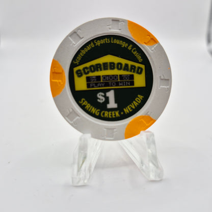 Scoreboard Sports Bar Casino Spring Creek Nevada 2016 $1 Casino Chip D2424