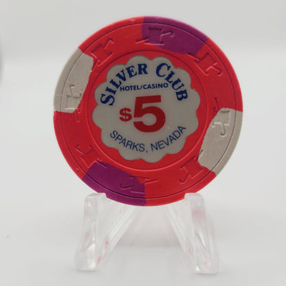 Silver Club "Karl's" Sparks Nevada 1989 $5 Casino Chip N5543 Circulated