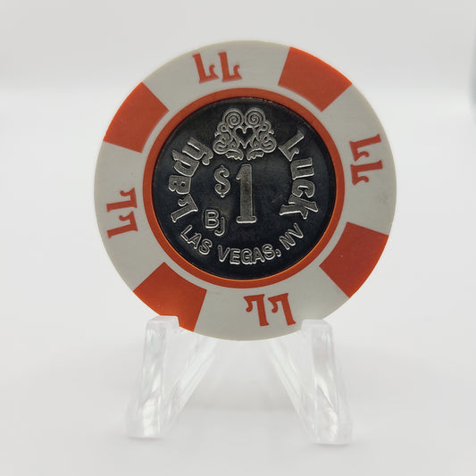 Lady Luck Hotel Casino Las Vegas Nevada Coin Inlay $1 Casino Chip V2877