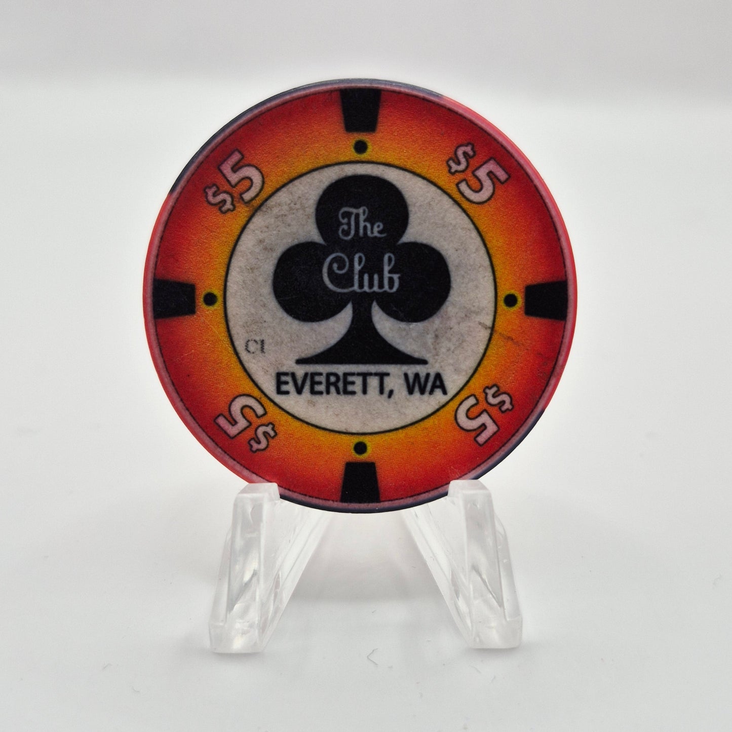 The Club Casino Card Room Everett Washington $5 Casino Chip