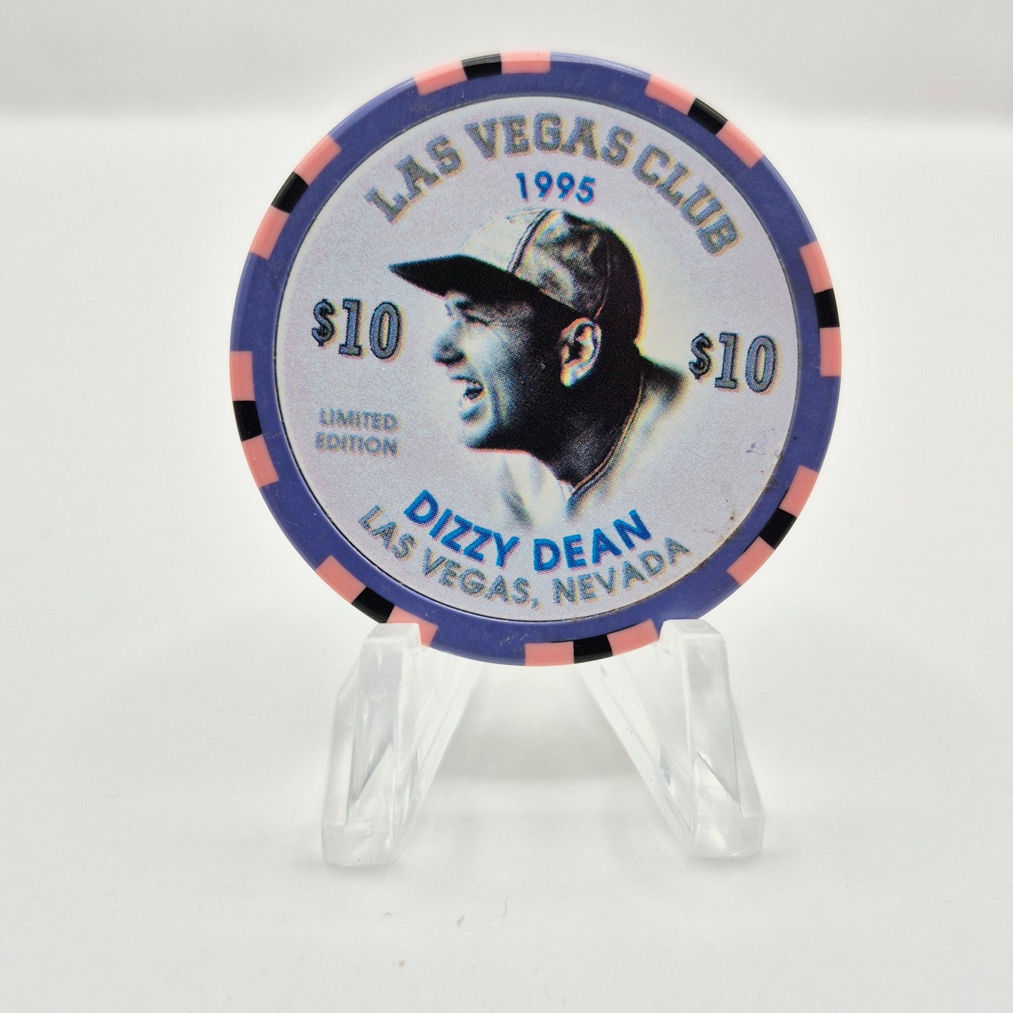 Las Vegas Club Las Vegas Nevada 1995 "Dizzy Dean" $10 Casino Chip N0441