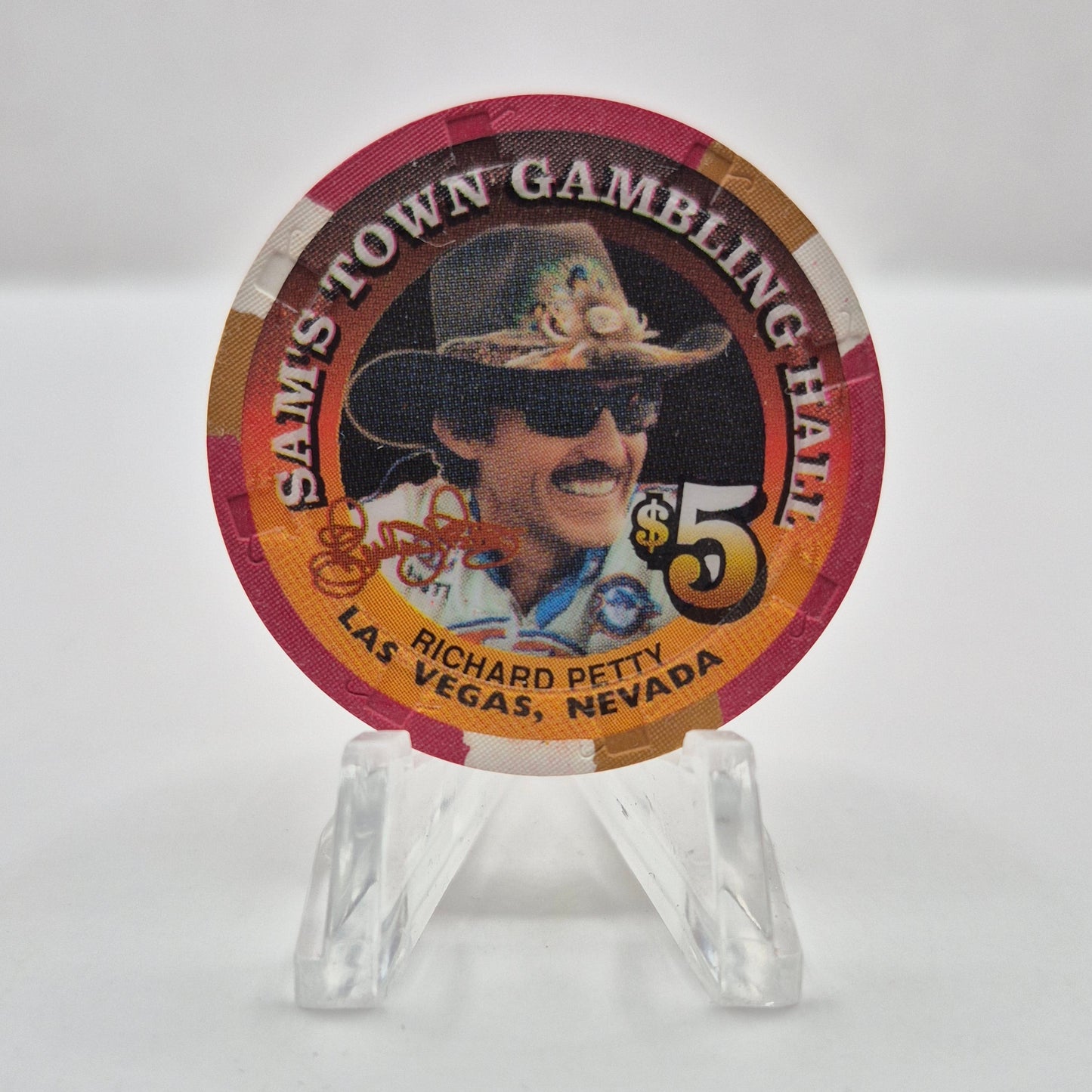 Sam's Town Hotel Casino Las Vegas Nevada 1998 Richard Petty $5 Casino Chip V1460