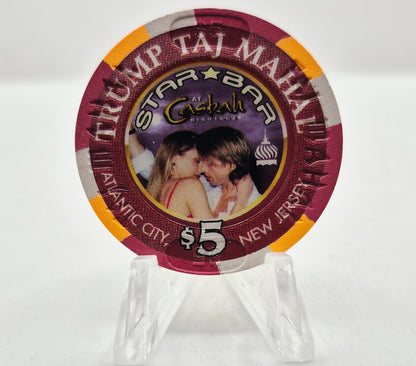 Trump Taj Mahal Hotel Casino Atlantic City New Jersey Star*Bar at Casbah $5 Casino Chip