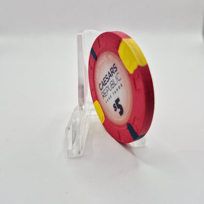 Caesar's Republic Hotel Casino Lake Tahoe Nevada 2025 $5 Casino Chip