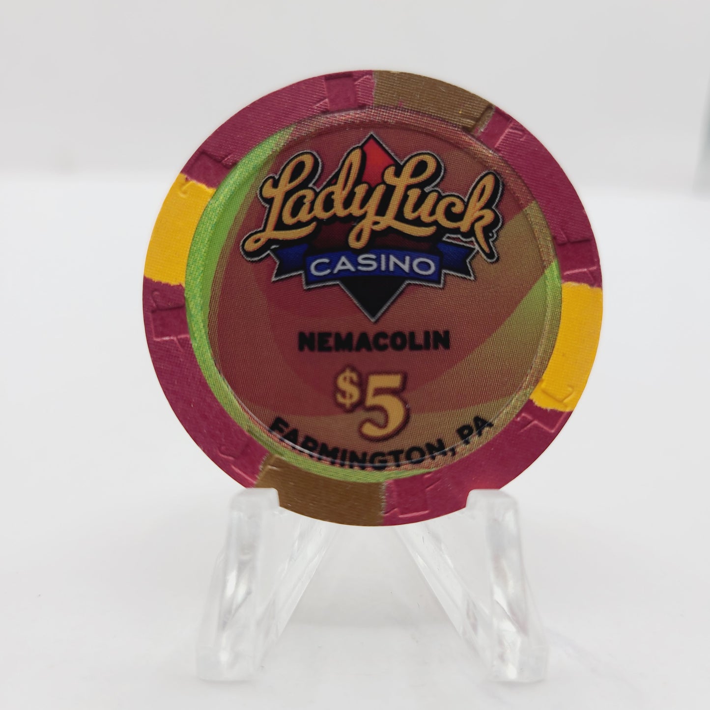 Lady Luck-Nemacolin Casino Farmington Pennsylvania 2013 $5 Casino Chip