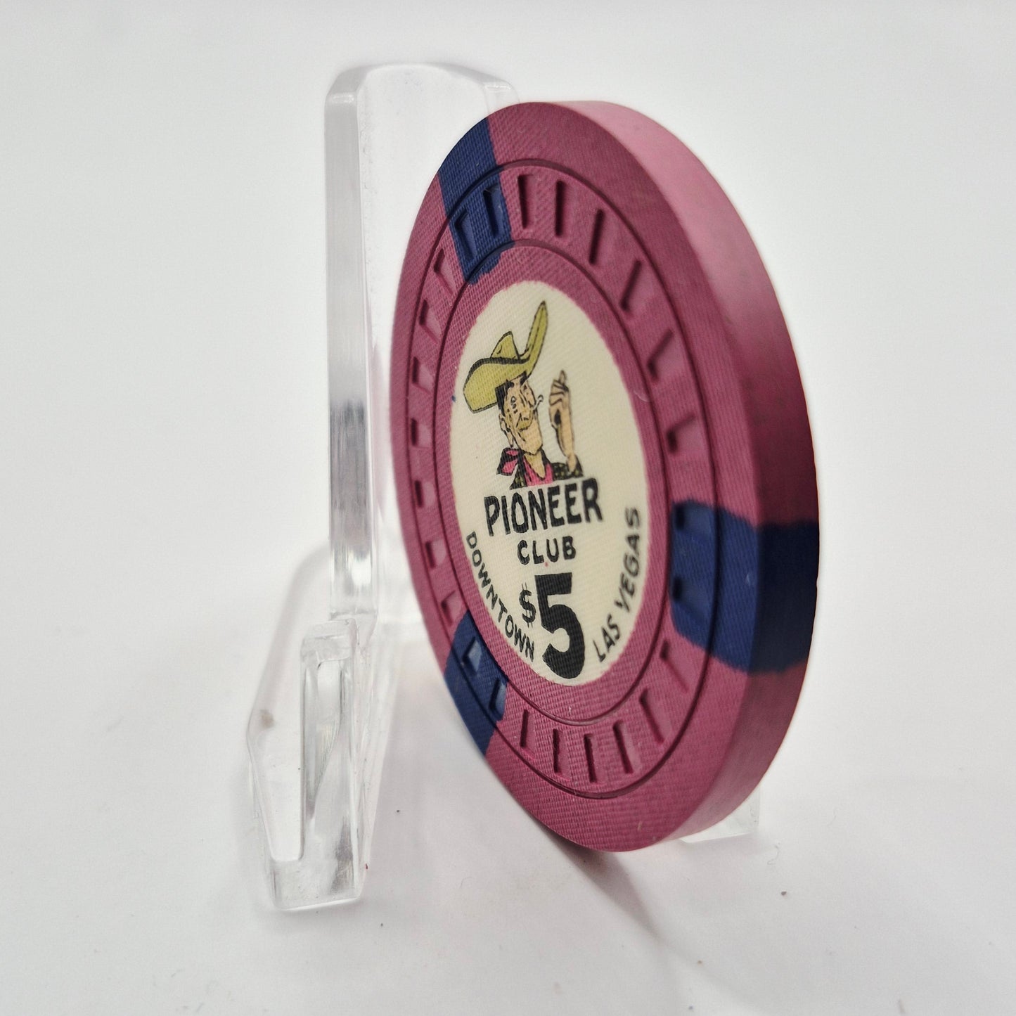 Pioneer Club Casino Las Vegas Nevada 1950 'Vegas Vic' $5 Casino Chip N4879 *SHARP