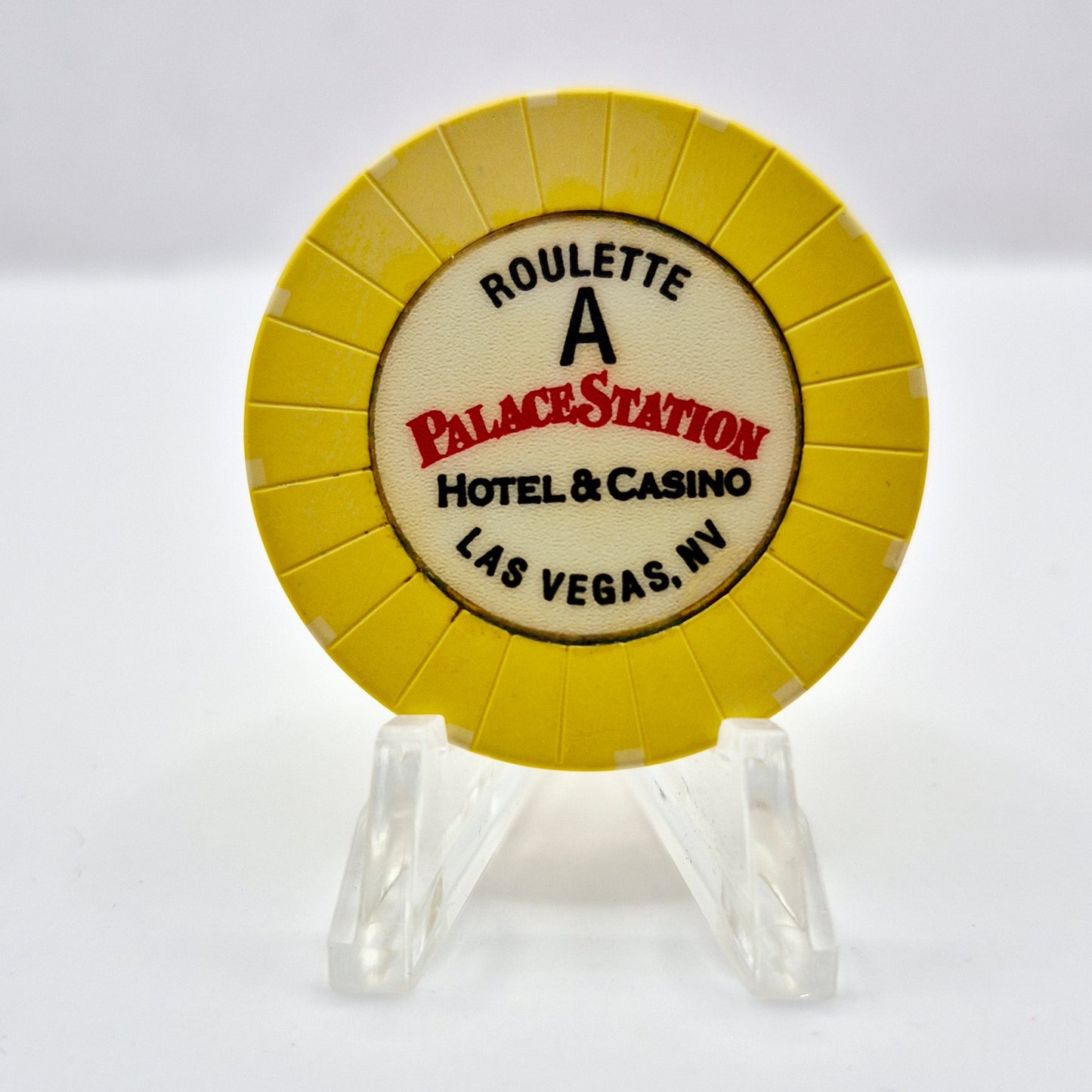 Palace Station Hotel Las Vegas Nevada Yellow Roulette Chip