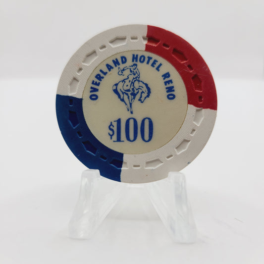 Overland Hotel Casino Reno Nevada 1970 $100 Casino Chip N5417