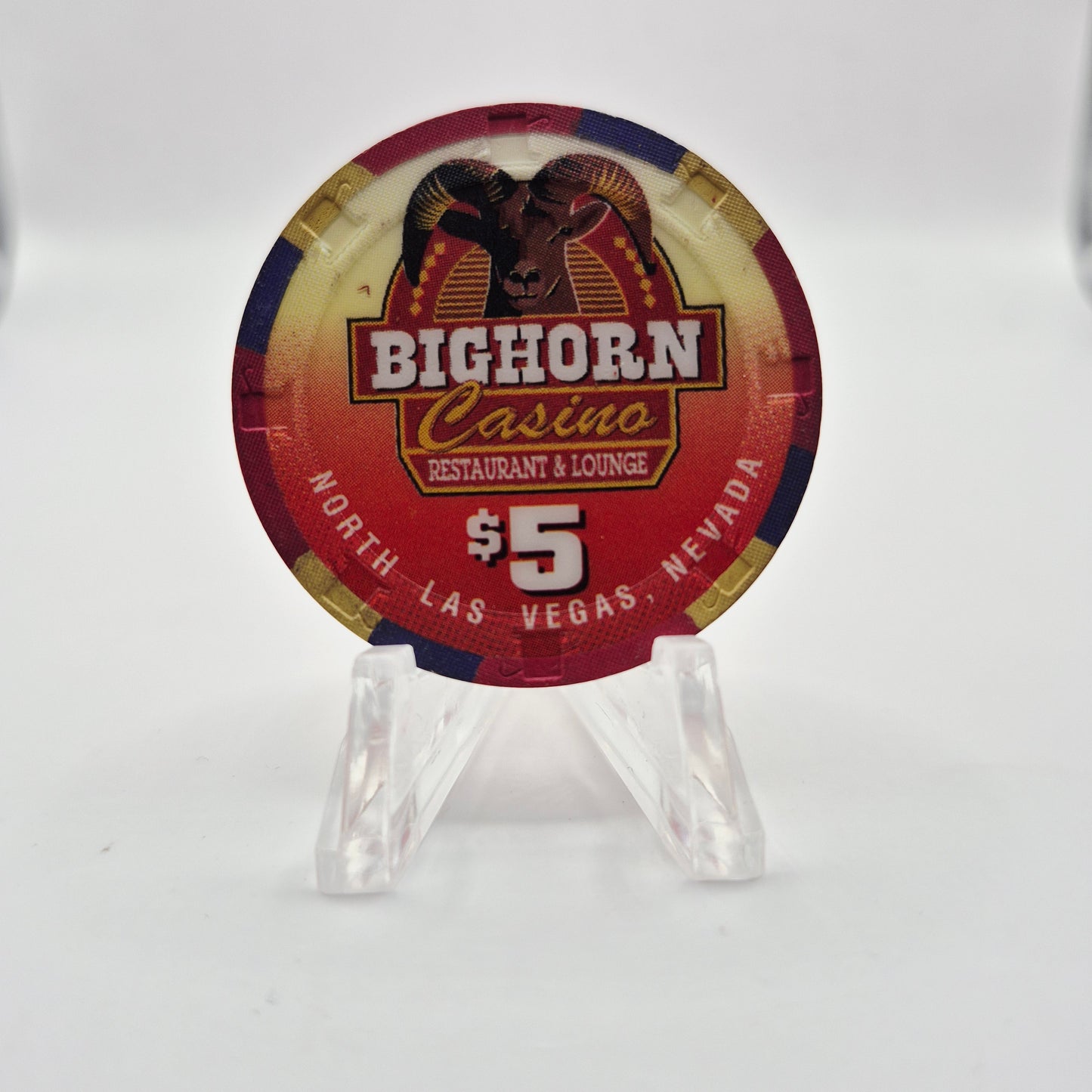 Bighorn Casino N.Las Vegas Nevada 1997 $5 Casino Chip N7997