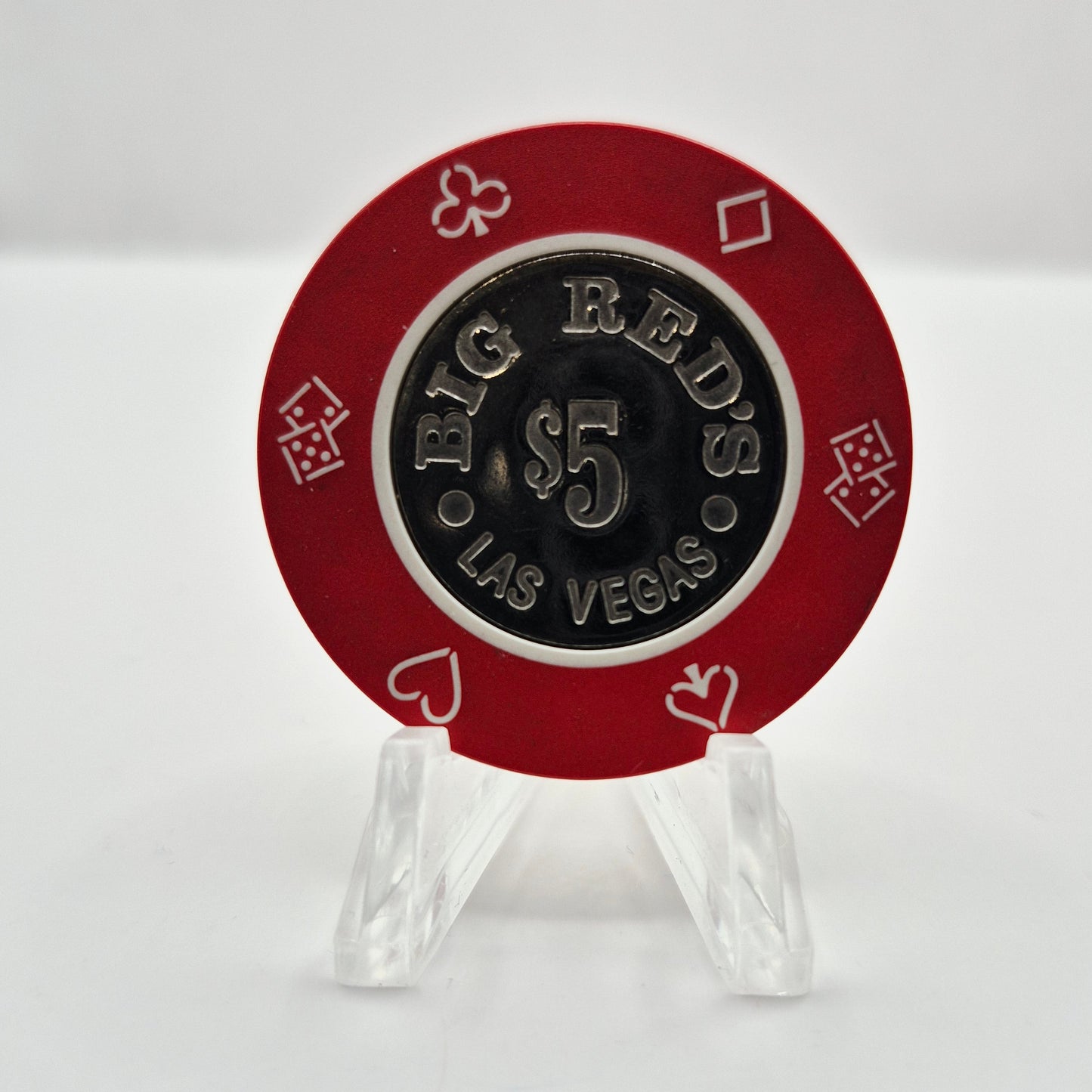 Big Red's Casino Las Vegas Nevada 1981 $5 Coin Inlay Casino Chip N0895