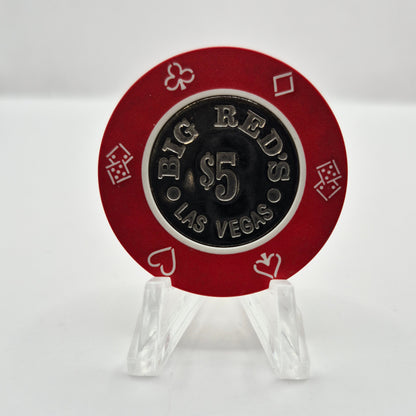 Big Red's Casino Las Vegas Nevada 1981 $5 Coin Inlay Casino Chip N0895