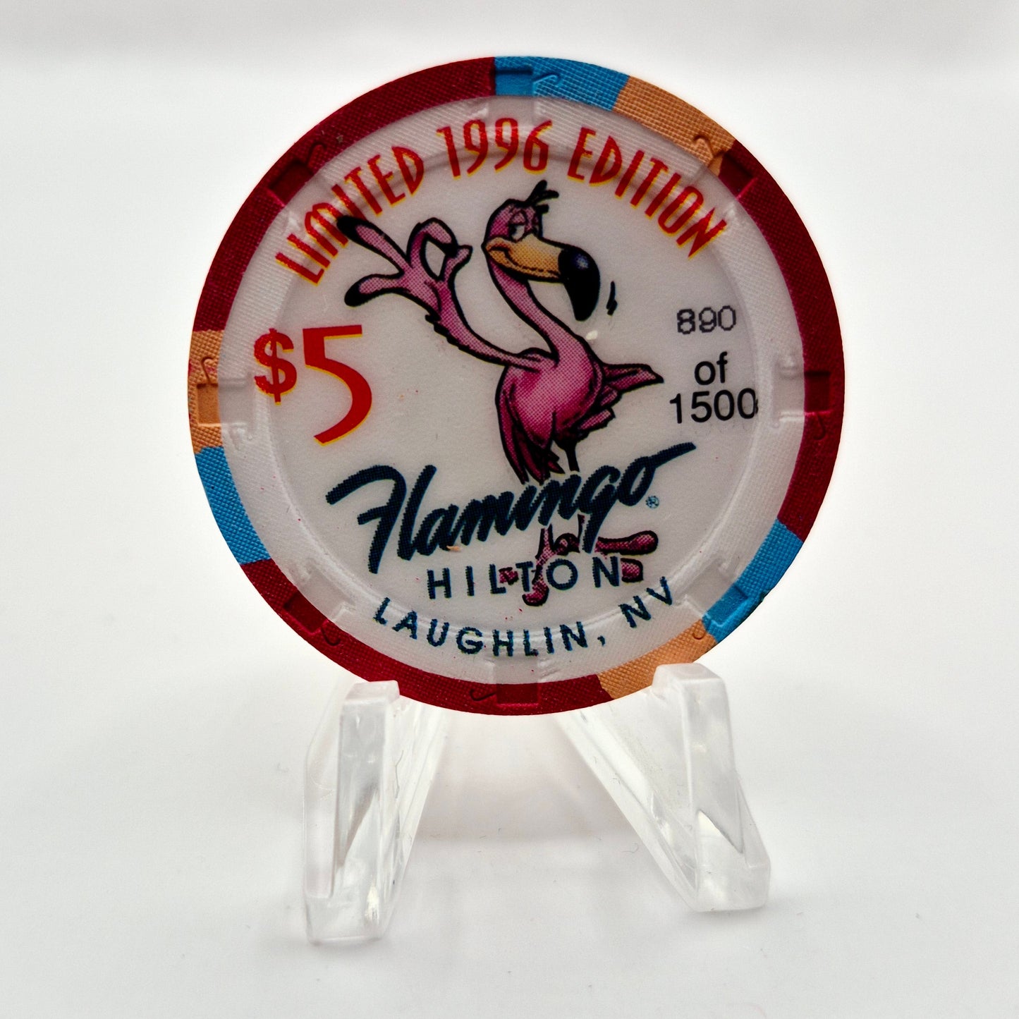 Flamingo Hilton Laughlin Nevada 1996 'Legends of the West - Sundance Kid' Series 8 LE $5 Casino Chip N8292