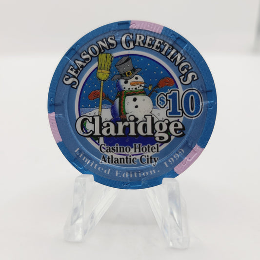 Claridge Hotel Casino Atlantic City New Jersey 1999 $10 Casino Chip