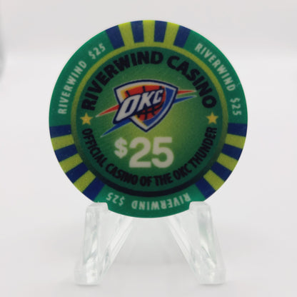 Riverwind Casino Norman Oklahoma "OKC THUNDER" $25 Casino Chip