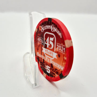 Santa Fe Station Hotel Casino Las Vegas Nevada 2021 45th anniversary $5 Casino Chip