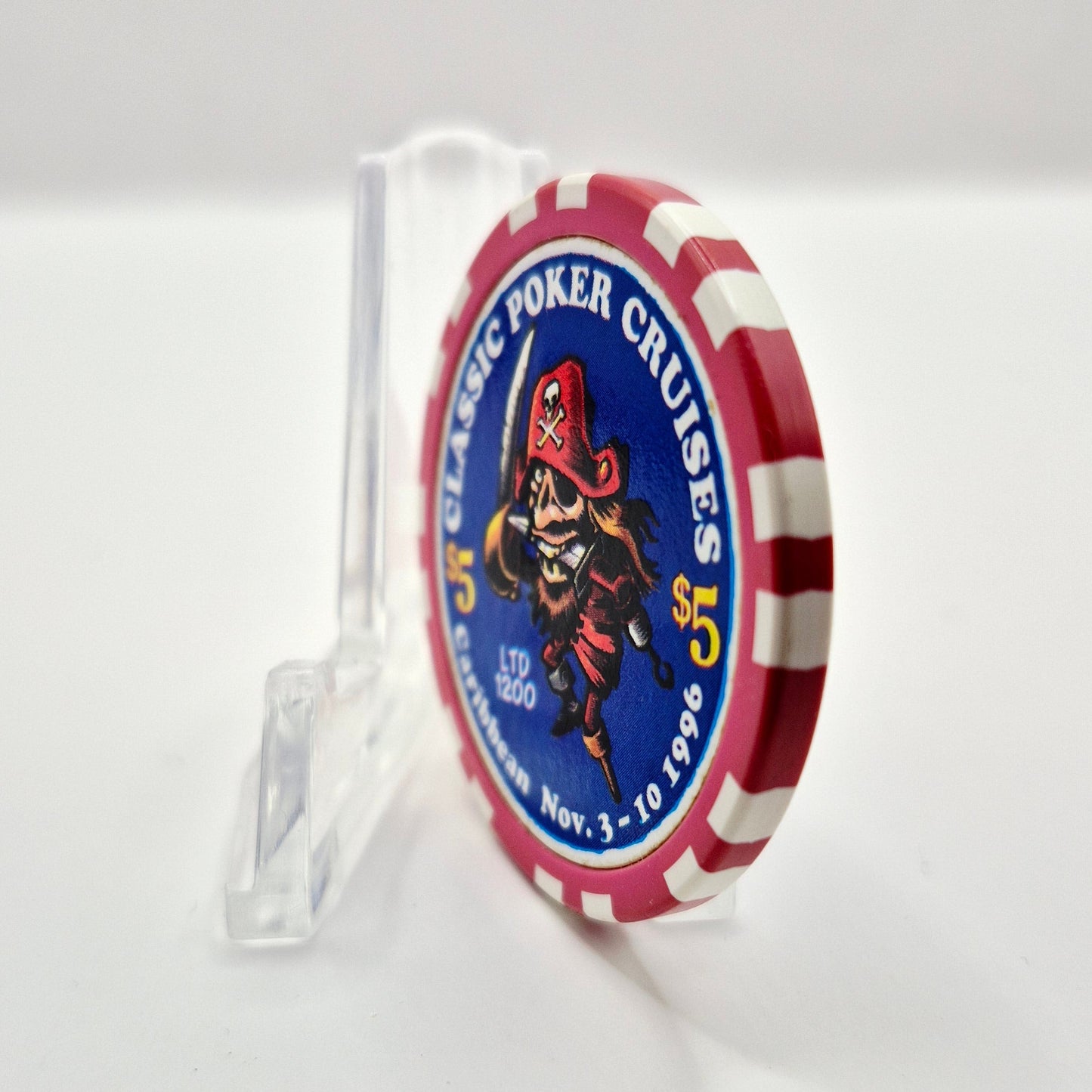 Classic Poker Cruises  'Caribbean 1996' $5 Casino Chip
