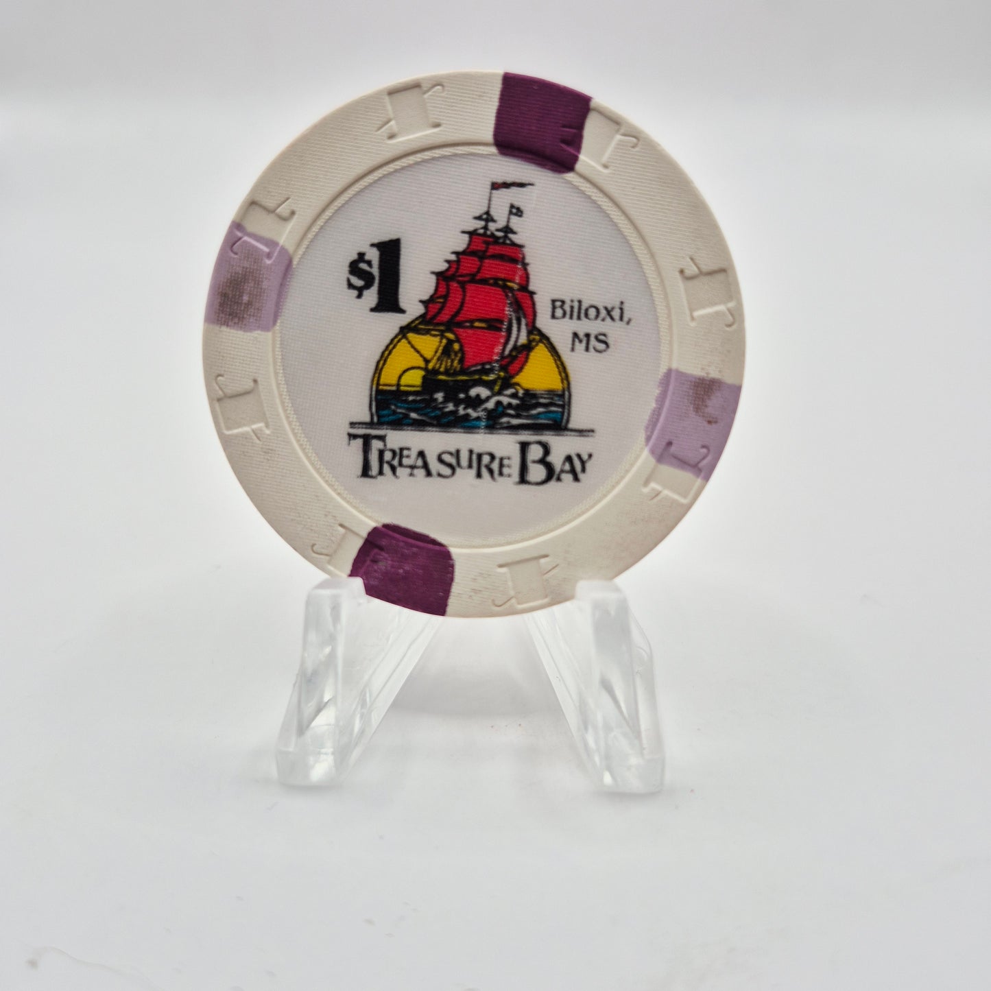 Treasure Bay "Riverboat" Casino Biloxi Mississippi 1993 $1 Casino Chip