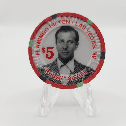Flamingo Hilton Casino Las Vegas Nevada "Bugsy Siegel" $5 Casino Chip N8277
