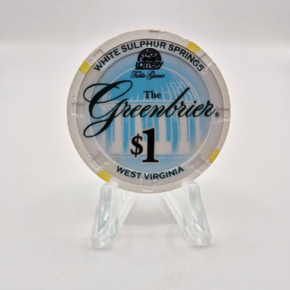 Greenbrie Resort Casino White Sulphur Springs West Virginia 2010 $1 Casino Chip
