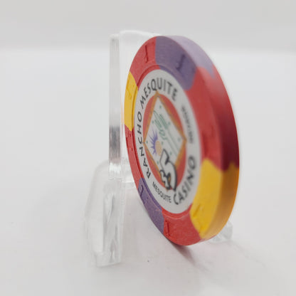 Rancho Mesquite Hotel Casino Mesquite Nevada 1997 $5 Casino Chip N8992