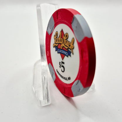 Lady Luck Casino Caruthersville Missouri $5 Casino Chip *Backup Chip **UNC
