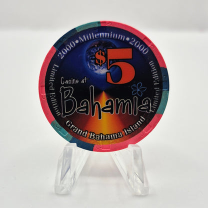 Bohamia Casino Freeport Bahamas 1999 Millennium $5 Casino Chip *Circulated