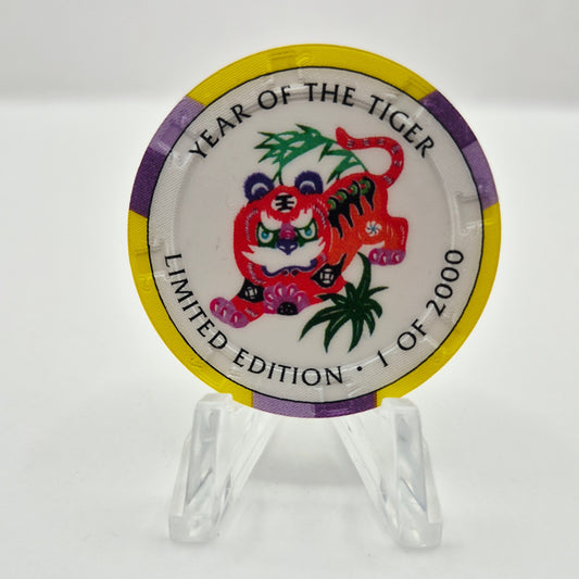 Crystal Park Casino Crystal City California 1996 Grand Opening 'Year of the Tiger' $5 Casino Chip