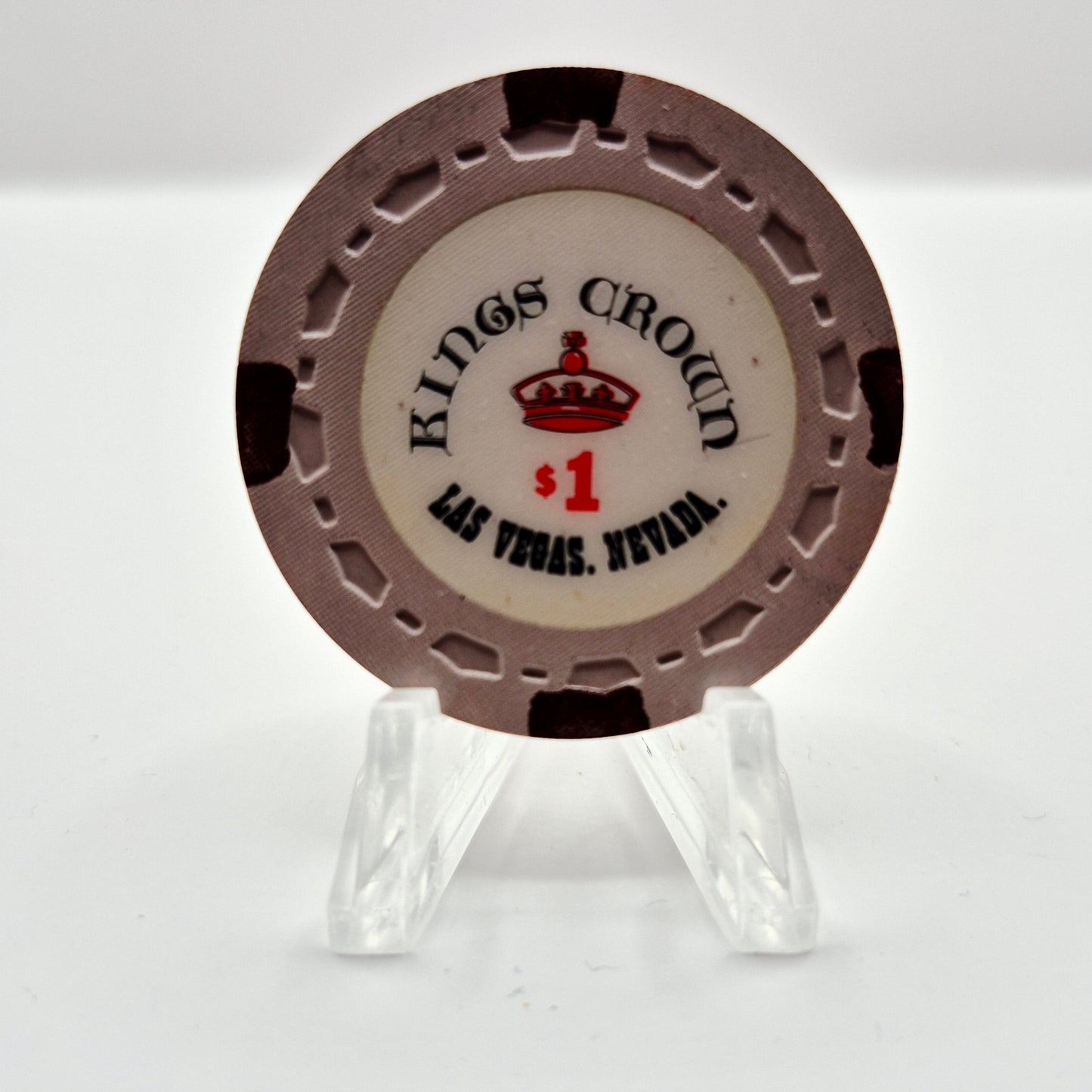 Kings Crown Casino  Las Vegas Nevada 1980's $1 'Movie Prop' Casino Chip N1828