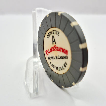 Palace Station Hotel Casino Las Vegas Nevada Gray Roulette Chip