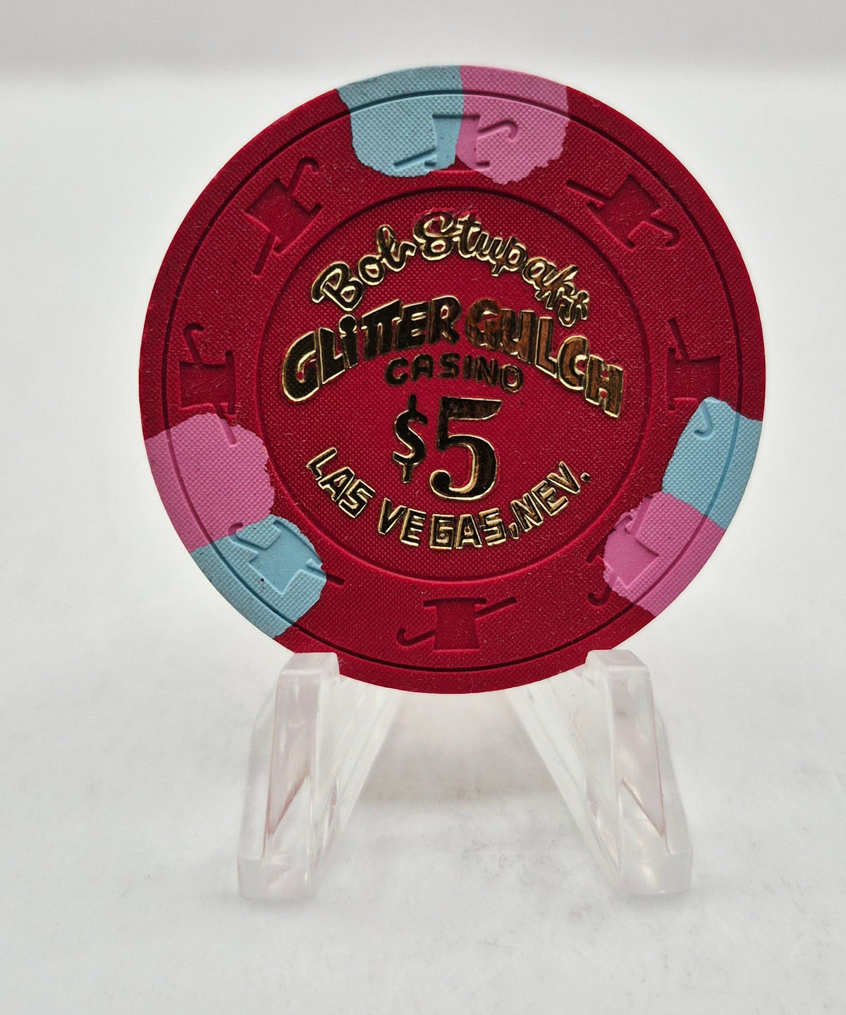 Bob Stupak's Glitter Gulch Casino Las Vegas Nevada 1980's $5 Casino Chip N2437