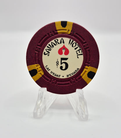 Sahara Hotel Casino Las Vegas Nevada 1960's $5 Casino Chip N2098