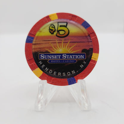 Sunset Station Hotel Casino Henderson Nevada 1997 $5 Casino Chip V1619