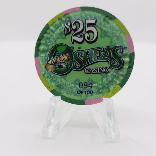 O'Shea's Casino Las Vegas Nevada 2002 "St Patrick's Day" $25 Casino Chip V9321 LTD 100 Serial #084