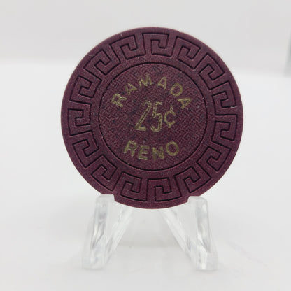 Reno Ramada Hotel Casino Reno Nevada 1984 $.25 Casino Chip N5795