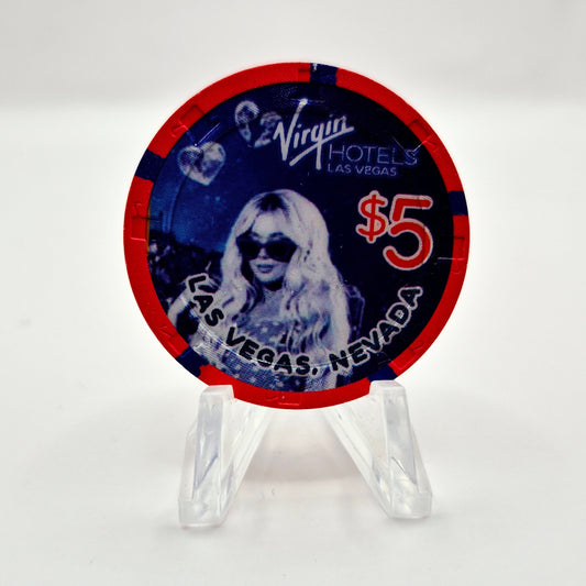 Virgin Hotel Casino Las Vegas Nevada 2025 $5 "WOMAN IN SUNGLASSES" Casino Chip