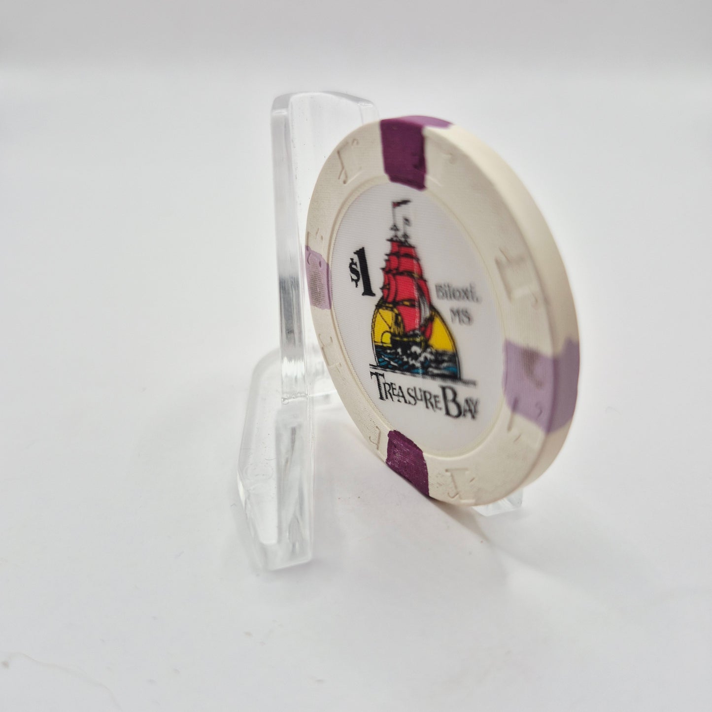 Treasure Bay "Riverboat" Casino Biloxi Mississippi 1993 $1 Casino Chip