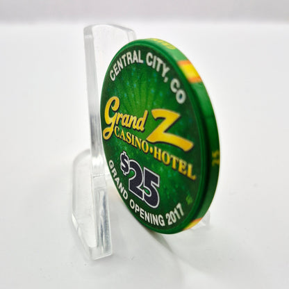 Grand Z Casino Hotel Central City Colorado 'Grand Opening 2017' $25 Casino Chip