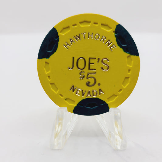 Joe's Tavern Casino Hawthorne Nevada 1962 $5 Casino Chip N6602