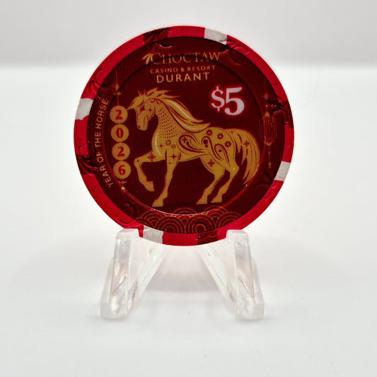Choctaw Resort Casino Durant Oklahoma 2026 'Year of the Horse' $5 Casino Chip