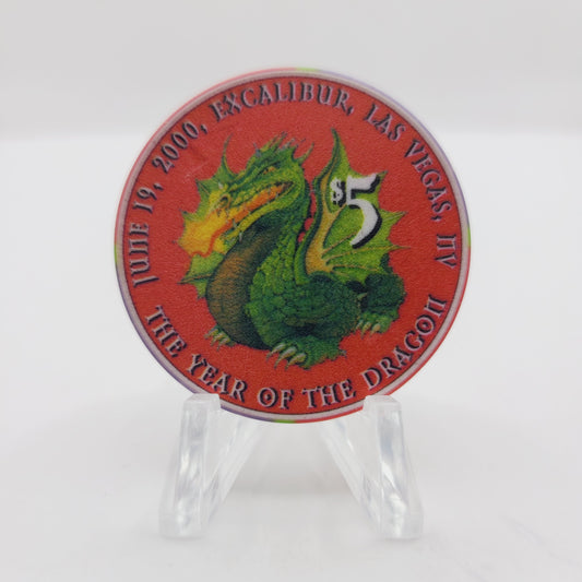 Excalibur Hotel Casino Las Vegas Nevada 2000 "10th Birthday" $5 Casino Chip V4070