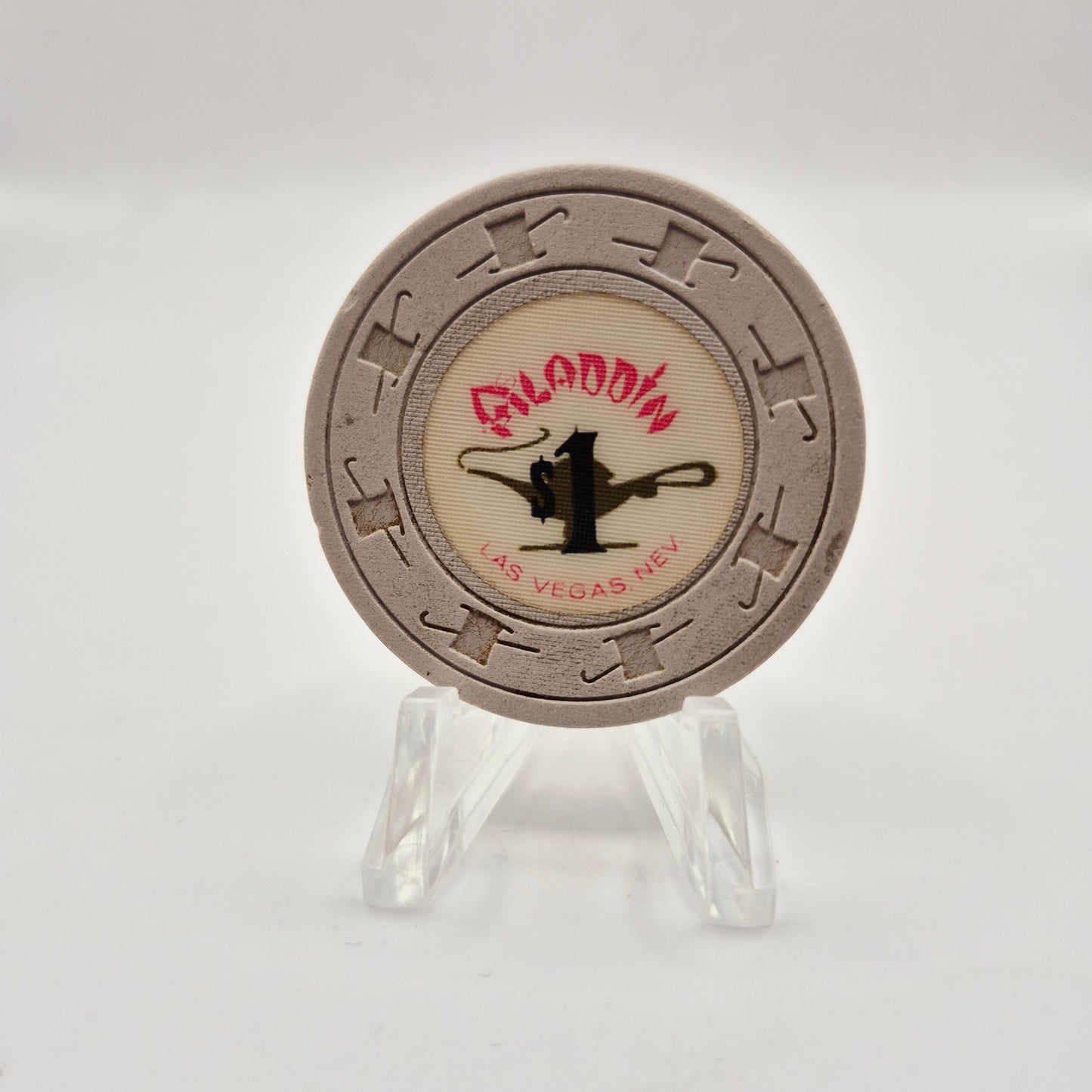 Aladdin Hotel Casino Las Vegas Nevada 1970's $1 Casino Chip N2984 * Circulated
