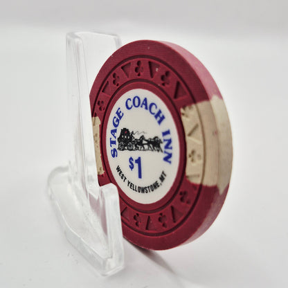 Stagecoach Inn Card Room West Yellowstone Montana $1 Casino Chip *Uncirculated