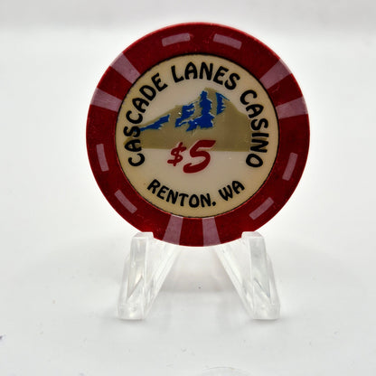 Cascade Lanes Casino Renton Washington $5 Casino Chip