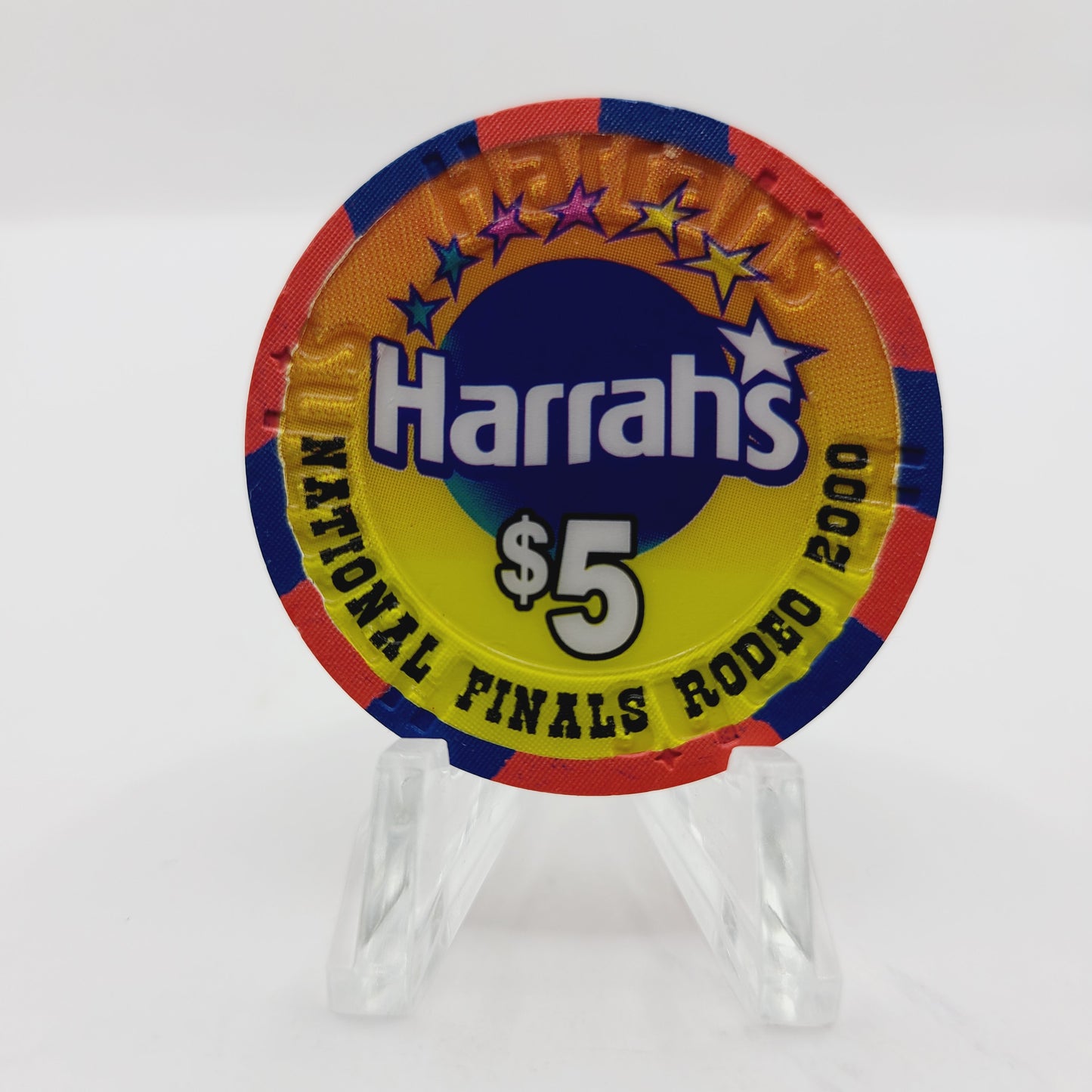 Harrah's Hotel Casino Las Vegas Nevada 2000 "National Finals Rodeo" $5 Casino Chip V5797