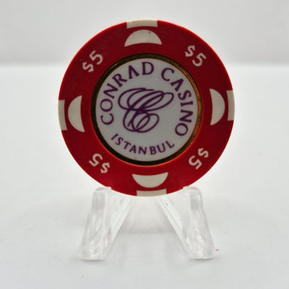 Conrad Hotel Casino Istanbul Turkey $5 Casino Chip
